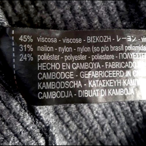 Zara Women's Dark Gray Tie Back Soft Knit Cropped Dolman sleeve Oversize Sweater - Picture 7 of 9